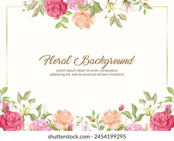 Elegant Floral Wedding Background Template Design