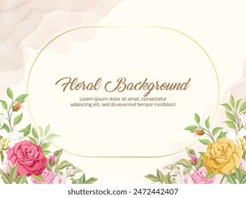 Elegant Floral Wedding Background Template Design