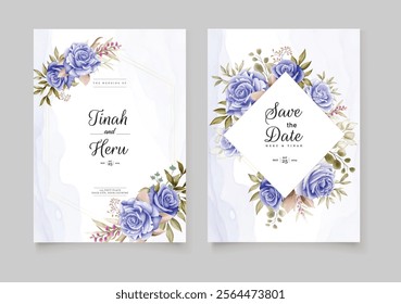 Elegant floral wedding card design. Illustrator and designer. Wedding Invites, save the date, Birthday Invites, Video Invites, E-Cards.