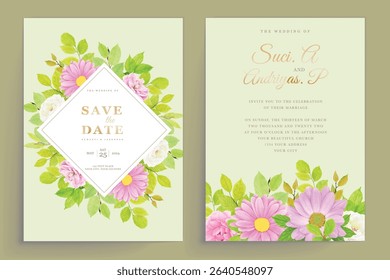 elegant floral wedding card set