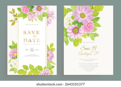 elegant floral wedding card set