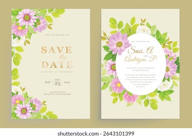 elegant floral wedding card set