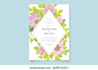 elegant floral wedding card set design