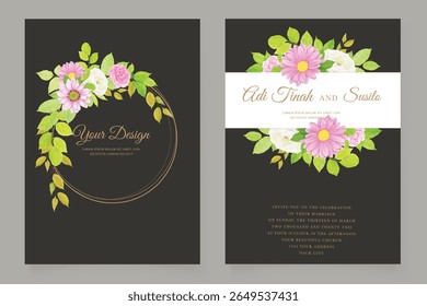 elegant floral wedding card set design