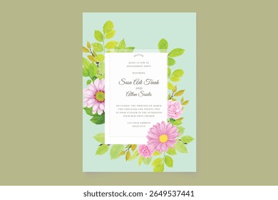 elegant floral wedding card set design