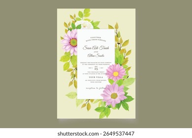 design elegante conjunto de cartões de casamento floral