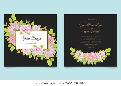 elegant floral wedding card set