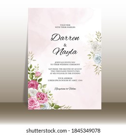Elegant floral wedding invitation card design