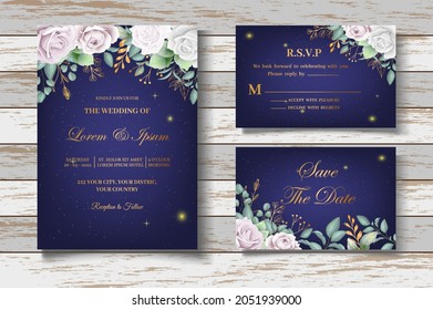 Elegant Floral Wedding Invitation Card Template