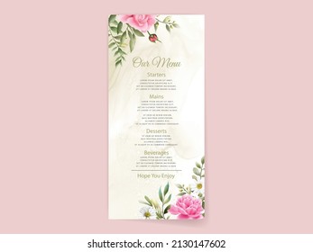 Elegant floral wedding invitation card template