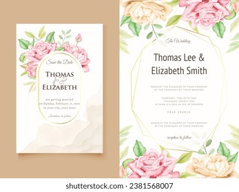 Elegant Floral Wedding Invitation Card Template Design
