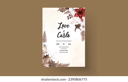 
Elegant floral wedding invitation card set