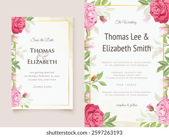 Elegant Floral Wedding Invitation Card Template