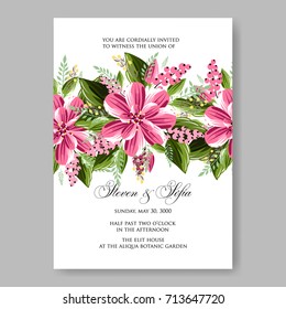Elegant floral wedding invitation card