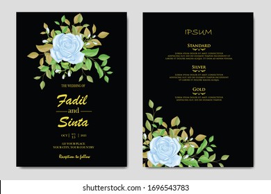 elegant floral wedding invitation set with white rose