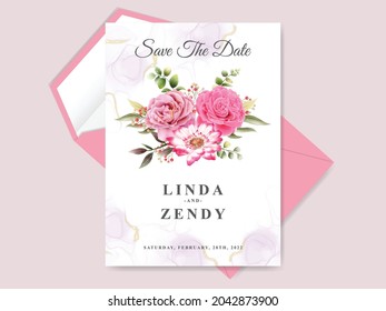 Elegant floral wedding invitation template