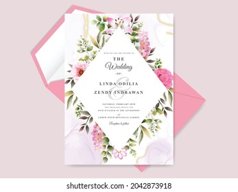 Elegant floral wedding invitation template