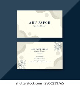 Elegant Floral Wedding Invitation or weeding planner Business Card Design Template