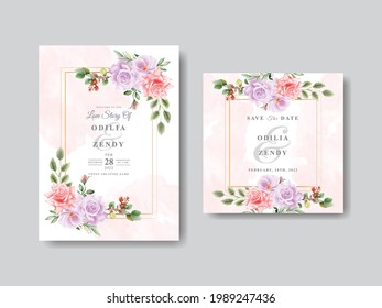 Elegant Floral Wedding Invitations Card