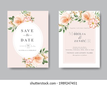 Elegant Floral Wedding Invitations Card