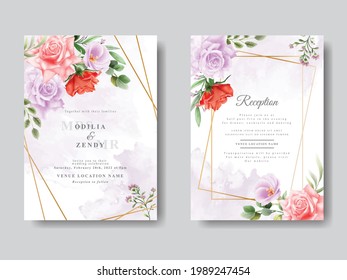 Elegant Floral Wedding Invitations Card