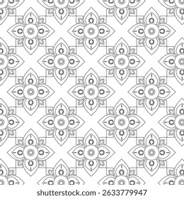 Elegant Floral-Geometric Harmony A Seamless Pattern
