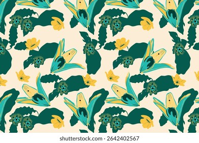 Elegant florals on dark backgrounds with rich, moody colors for dramatic statement prints.