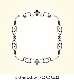 Elegant floristic square vector frame for your projects.
