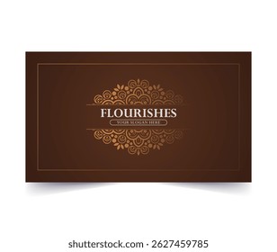 Elegant Flourish Design with Brown and Gold Tones