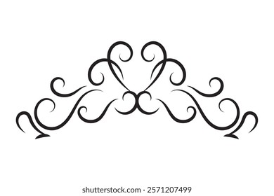 elegant flourish divider icon isolated