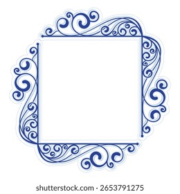 Elegant Flourish Frame Ornament with Decorative Swirls. Vintage flourish calligraphic frame in baroque style. Perfect for invitations, stationery, greeting cards, certificates borders, frames and
