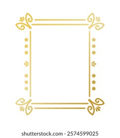 elegant flourish golden frame isolated icon