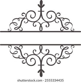 Elegant flourishes and swirls create a sophisticated decorative frame, perfect for adding a touch of classic design to titles, text, invitations, or announcements