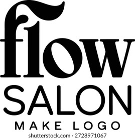 Elegante design de logotipo de salão de fluxo com tipografia moderna, estilo minimalista e layout limpo. Perfeito para salão de beleza, cabeleireiro, marca de spa e identidade de beleza de luxo.