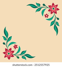 Elegant Flower Border Corner Decoration - Printable Graphic Design for Elegant Designs