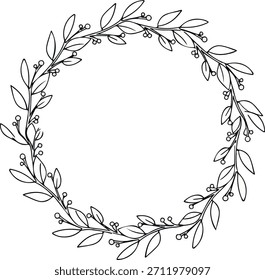 Elegant Flower Border Silhouette Vector | Floral Frame Clipart