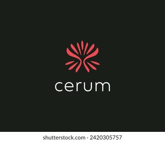 Elegant flower colorful logo. Tree leaf icon. Universal garden park forest logotype. Spa relax symbol. Vector illustration.