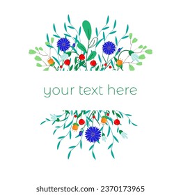 Elegant flower frame for wedding invitations, birthday greeting card. Vector illustration. Floral design with empty space for your text, date, photo.