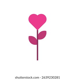 Elegant flower with a heart bloom, perfect for love letters, greeting cards, and wedding branding.