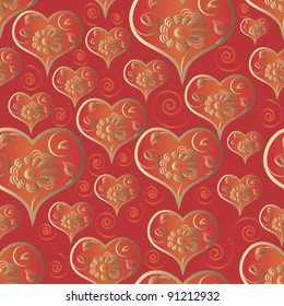 Elegant flower heart seamless pattern