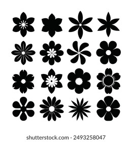 Elegant Flower Icon Set Vector Design Elements illustration