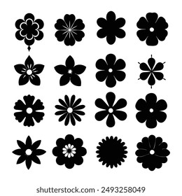 Elegant Flower Icon Set Vector Design Elements illustration