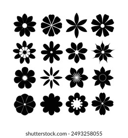 Elegant Flower Icon Set Vector Design Elements illustration