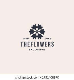 Elegant flower leaf ornament logo icon