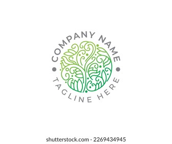 Elegant Flower Logo Concept symbol icon sign Element Design. Floral, Ecology, Cosmetics, Spa, Beauty salon, Boutique, Natural Products, Hotel Logotype. Vector illustration template
