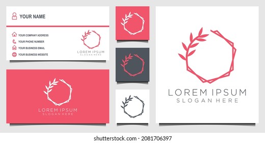 Elegant flower logo design abstract. Can be used for beauty salons, decorations, boutiques, spas, yoga, cosmetic and skin care products. premium business card vector