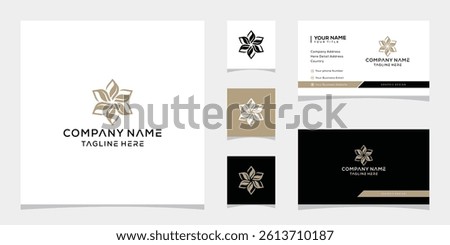 Elegant flower logo design abstract. Can be used for beauty salons, decorations, boutiques, spas, yoga, cosmetic and skin care products. premium business card vector