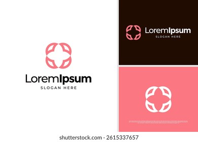 Elegant flower logo design concept. Yoga meditation illustration logo template