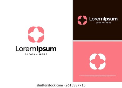 Elegant flower logo design concept. Yoga meditation illustration logo template