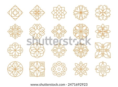 Elegant Flower Logo Icon Element Set